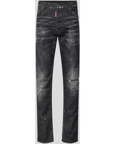 DSquared² Regular Fit Jeans im Destroyed-Look - Grau