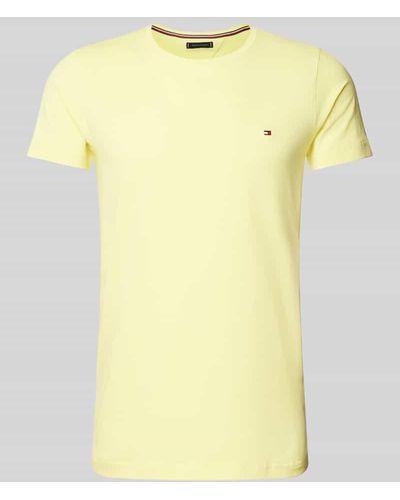 Tommy Hilfiger T-Shirt mit Label-Stitching - Gelb