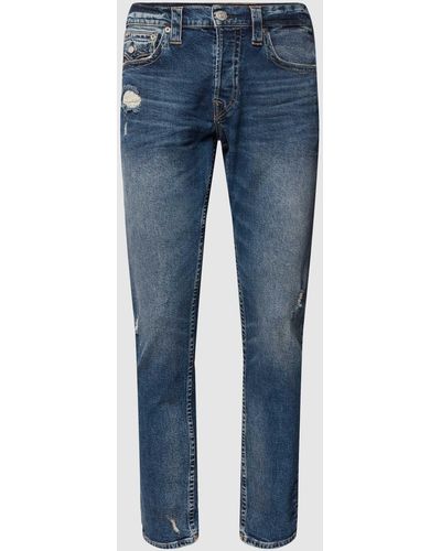 True Religion Jeans im Destroyed-Look Modell 'Marco' - Blau