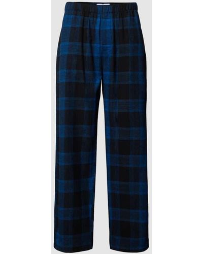 Calvin Klein Pyjama-Hose mit Tartan-Karo - Blau