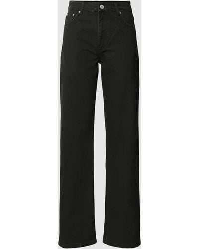 Review Relaxed Fit Jeans mit High Waist - Schwarz