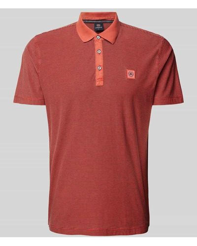Lerros Poloshirt mit Label-Stitching - Rot