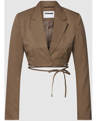 Noisy May Cropped Blazer mit Zierband Modell 'THEA' - Natur