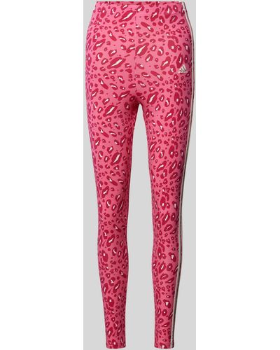 adidas Leggings mit Animal-Print - Pink