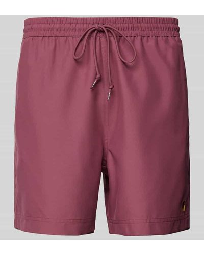 Carhartt Badehose mit Label-Stitching Modell 'CHASE' - Rot