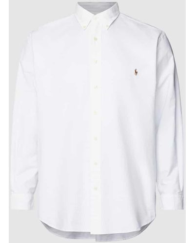 Ralph Lauren PLUS SIZE Freizeithemd mit Button-Down-Kragen - Weiß
