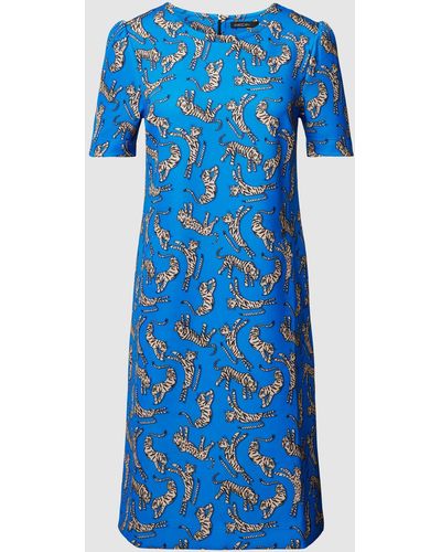 Marc Cain Mini-jurk Met All-over Motief - Blauw