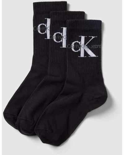 Calvin Klein Socken mit Label-Detail im 3er-Pack - Schwarz