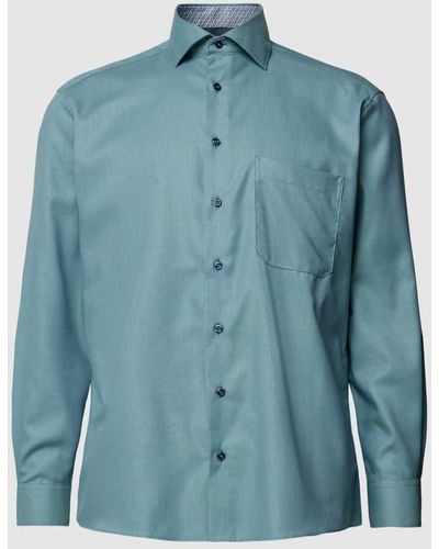 Eterna Comfort Fit Business-Hemd mit Kentkragen - Blau