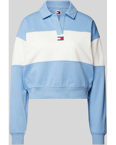 Tommy Hilfiger Sweatshirt mit V-Ausschnitt - Blau