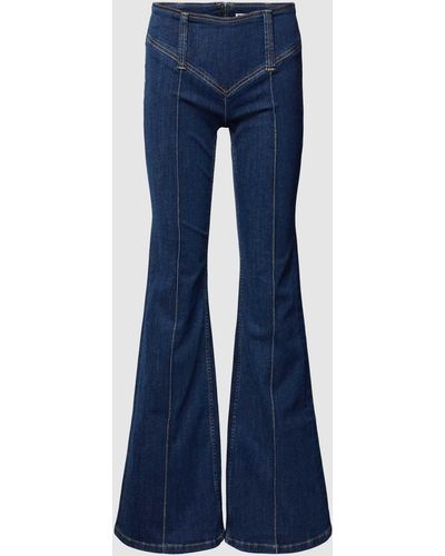 Review Low Rise Flared Jeans - Blauw