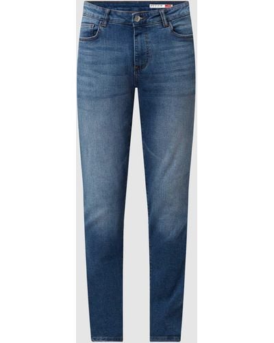 Review Slim Fit Jeans mit Waschung - Blau