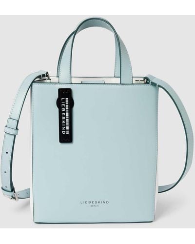 Liebeskind Berlin Handtasche mit Label-Badge Modell 'PAPER BAG' - Blau