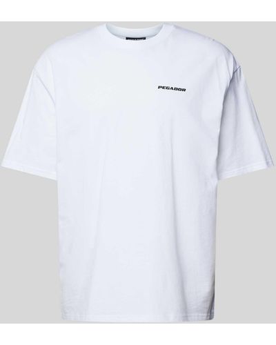 PEGADOR Oversized T-Shirt mit Label-Print - Weiß