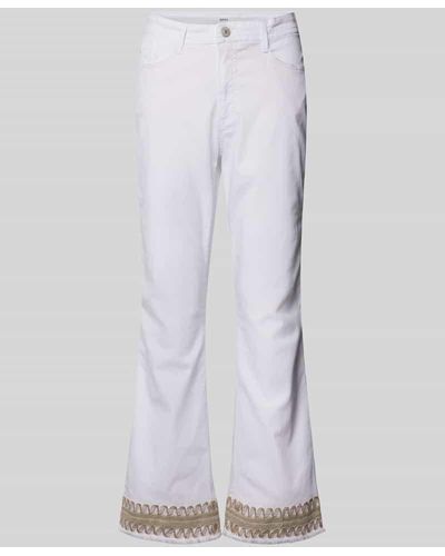 Brax Bootcut Jeans mit Fransen Modell 'Style. Mary' - Weiß