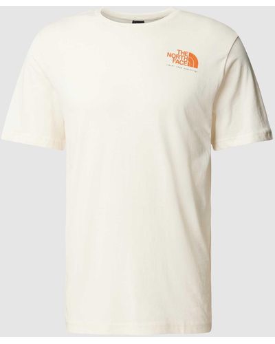 The North Face T-shirt Met Labelprint - Naturel