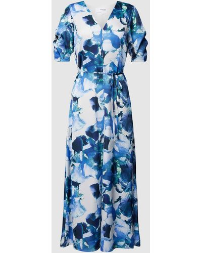 SELECTED Maxi-jurk Met V-hals - Blauw