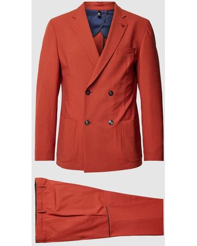 Roy Robson Slim Fit Anzug mit Strukturmuster - Rot