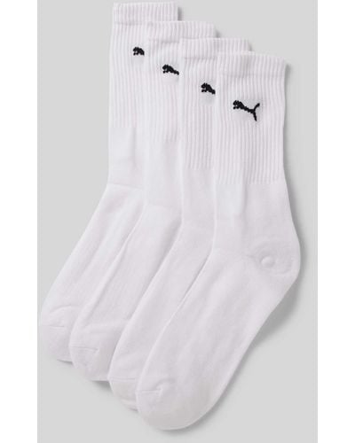 PUMA Socken mit Label-Detail im 4er-Pack - Weiß