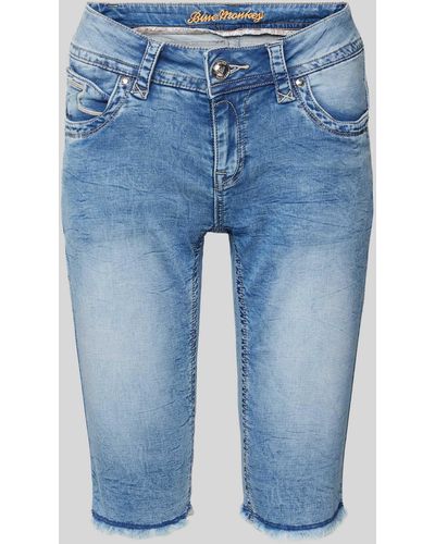 Blue Monkey Slim Fit Jeansshorts im 5-Pocket-Design Modell 'MELODY' - Blau