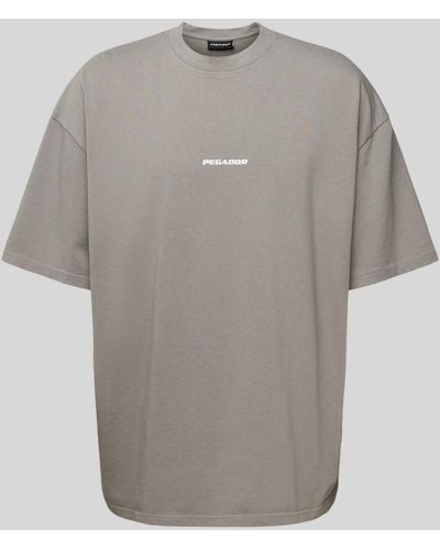 PEGADOR T-shirt Met Labelprint - Grijs