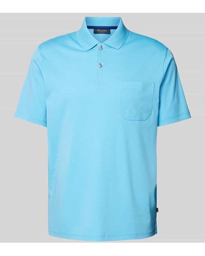 maerz muenchen Regular Fit Poloshirt mit Brusttasche - Blau