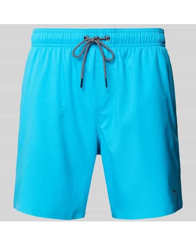 PUMA Badehose mit Label-Print und elastischem Bund - Blau