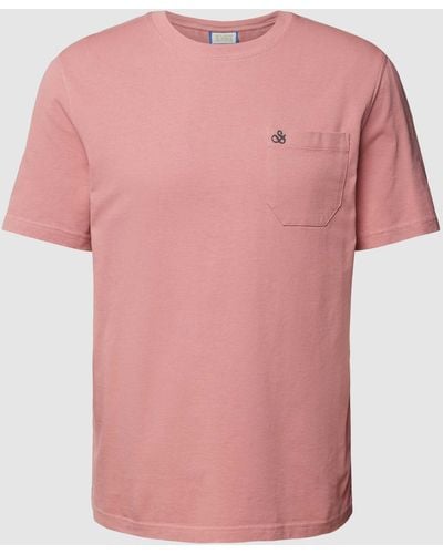 Scotch & Soda T-Shirt mit Brusttasche - Pink