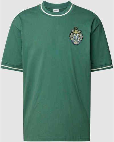 Fila T-shirt Van Zuiver Katoen Met Logopatch - Groen