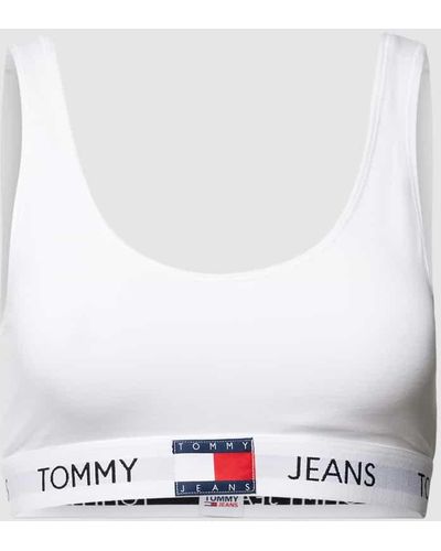 Tommy Hilfiger Bralette mit Logo-Saum Modell 'HERITAGE' - Weiß