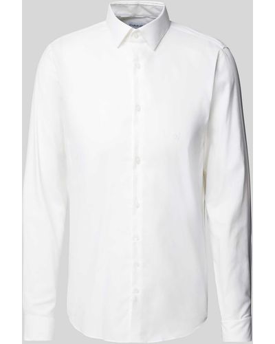 Calvin Klein Slim Fit Business-Hemd mit Knopfleiste Modell 'Bari' - Weiß