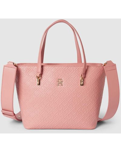 Tommy Hilfiger Handtasche mit Allover-Label-Muster - Pink