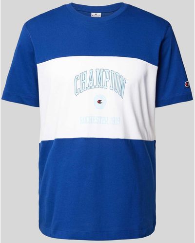 Champion T-Shirt mit Colour-Blocking-Design - Blau