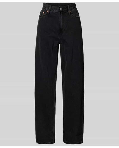 Weekday Loose Fit Jeans im 5-Pocket-Design Modell 'Rail' - Schwarz