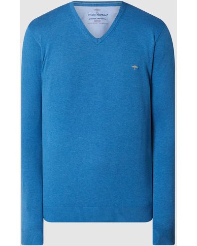 Fynch-Hatton Pullover Met V-hals - Blauw