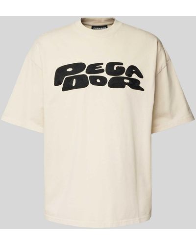 PEGADOR Oversized T-shirt Met Labelapplicatie - Naturel