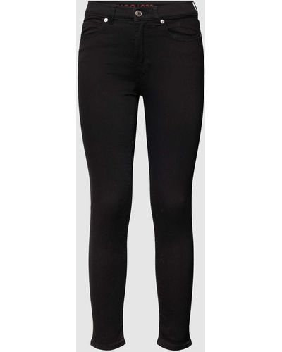 HUGO Skinny Fit Jeans im 5-Pocket-Design Modell '932' - Schwarz
