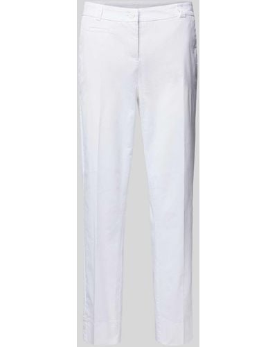 Cambio Regular Fit Stoffhose mit Leistentasche Modell 'Stella' - Weiß