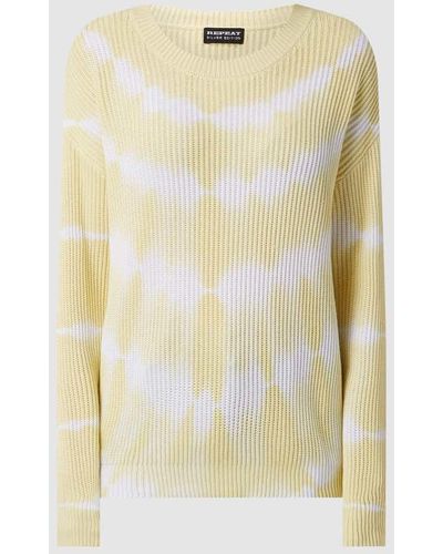 Repeat Cashmere Pullover im Batik-Look - Gelb