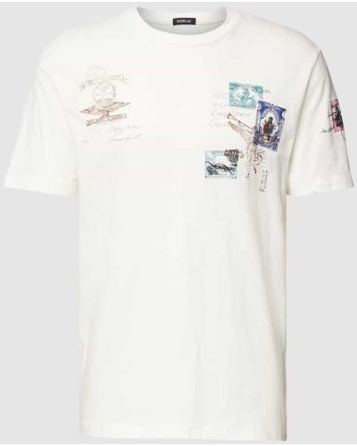Replay T-Shirt mit Motiv-Print - Weiß