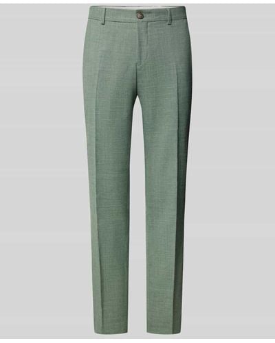 SELECTED Slim Fit Anzughose mit Knopf- und Reißverschluss Modell 'OASIS' - Grün