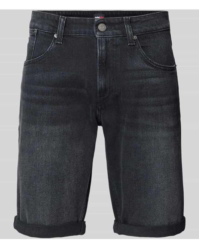Tommy Hilfiger Slim Fit Jeansshorts im 5-Pocket-Design Modell 'RONNIE' - Blau