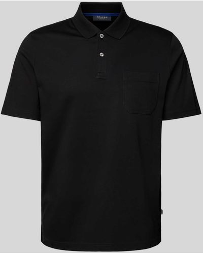 maerz muenchen Regular Fit Poloshirt Met Borstzak - Zwart