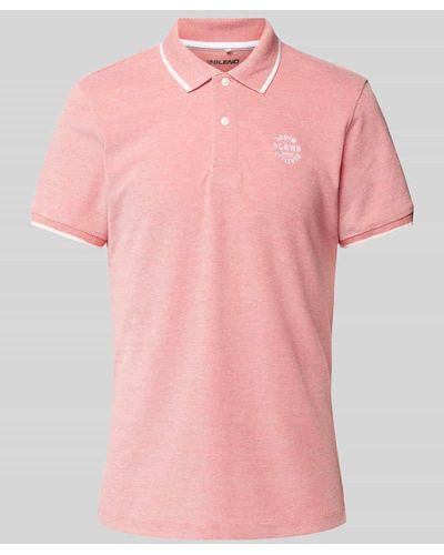 Blend Poloshirt mit Label-Stitching - Pink