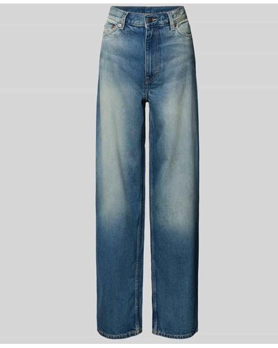 Weekday Loose Fit Jeans im 5-Pocket-Design Modell 'Rail' - Blau
