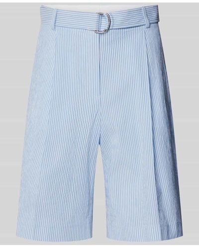 BOSS Regular Fit Shorts mit Streifenmuster Modell 'Tannah' - Blau