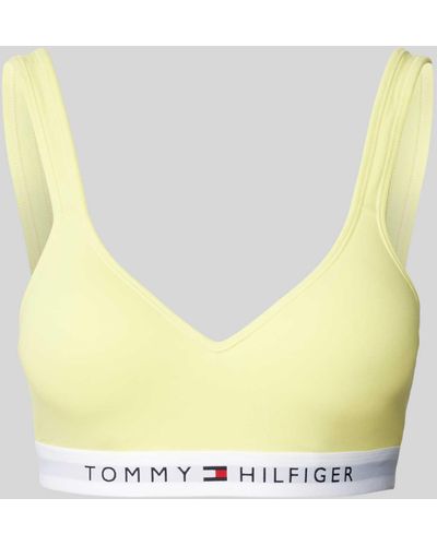 Tommy Hilfiger Bustier in unifarbenem Design mit Label-Detail - Mettallic
