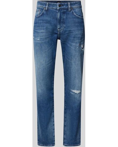 BOSS Regular Fit Jeans im 5-Pocket-Design Modell 'Re.Maine' - Blau