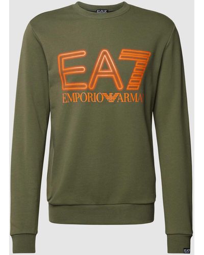 EA7 Sweatshirt Met Labelprint - Groen