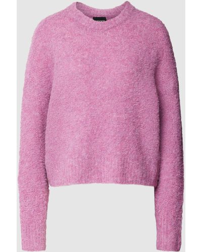 Pieces Strickpullover mit Woll-Anteil Modell 'NATHERINE' - Pink